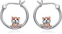 wholesale 925 Sterling Silver Corgi Dog Hoop Earrings for Girls and Women - Adorable Pet  Idea-Guinea Pig