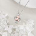 wholesale 925 Sterling Silver Heart-Shaped Pendant with Rose Gold Bow and Ballet Shoes Necklace for Women-0-2