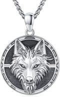 wholesale 925 Sterling Silver Wolf Head Round Pendant Necklace for Men & Women-0-0