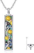 wholesale TOUPOP Bar Urn Necklace (sunflower), Silver -0-0