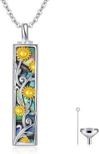 wholesale TOUPOP Bar Urn Necklace (sunflower), Silver -undefined