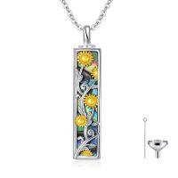TOUPOP Silver Sunflower Urn Necklace-undefined