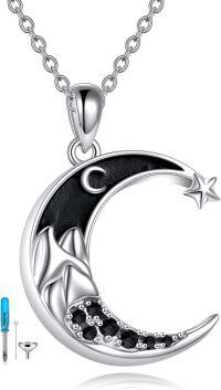 wholesale 925 Sterling Silver Moon & Mountain Pendant Necklace for Women, Eternal Love Gift for Wife, Mom, Grandma, Birthday, Anniversary, Valentine's Day-moon