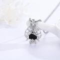 wholesale 925 Sterling Silver Black Onyx Bat Pendant Necklace  Gothic Jewelry for Women and Men Halloween Gift-0-2