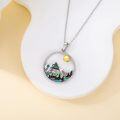 wholesale 925 Sterling Silver Abalone Shell Mountain Wave Mama Bear Pendant Necklace for Nature Lovers-0-2