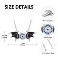 wholesale 925 Sterling Silver Evil Eye Bat Necklace With Blue Gems-0-4