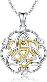 wholesale 925 Sterling Silver Celtic Triquetra Trinity Knot Pendant Necklace s for Her Him-Celtic Trinity Knot