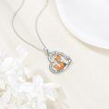 wholesale 925 Sterling Silver Fox Love You Enamel Heart Pendant Necklace for Women Gifts-0-1