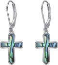 wholesale Sterling Silver Cross Dangle Drop Earrings for Women-0-0