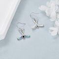 wholesale 925 Sterling Silver Sports Lovers Gift - Crossed Hockey Sticks & Puck Drop Earrings for Women-0-2