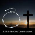 wholesale 925 Sterling Silver Cross/Heart/Infinity/Star of David Bracelet for Women with Opal/Malachite/Moonstone Gift Jewelry-0-3
