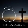 wholesale 925 Sterling Silver Cross/Heart/Infinity/Star of David Bracelet for Women with Opal/Malachite/Moonstone Gift Jewelry-0-3
