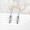 wholesale 925 Sterling Silver Rainbow Feather Chakra Cloud Star Drop Earrings-0-3