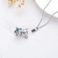 wholesale 925 Sterling Silver Elephant Crystal Heart Cremation Urn Necklace Memorial Ashes Pendant-0-2