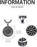 wholesale  Sterling Silver Stone Viking Necklace Norse Jewelry for Men -0-3
