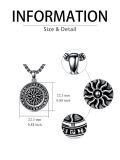 wholesale 925 Sterling Silver Viking Vegvisir Compass Pendant Necklace-0-3