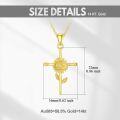 wholesale 14K Gold Sunflower Cross Pendant Necklace - Religious s for Women-0-4