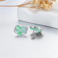wholesale  Sterling Silver Opal Heart Stud Earrings for Women Minimalist Fashion -0-3