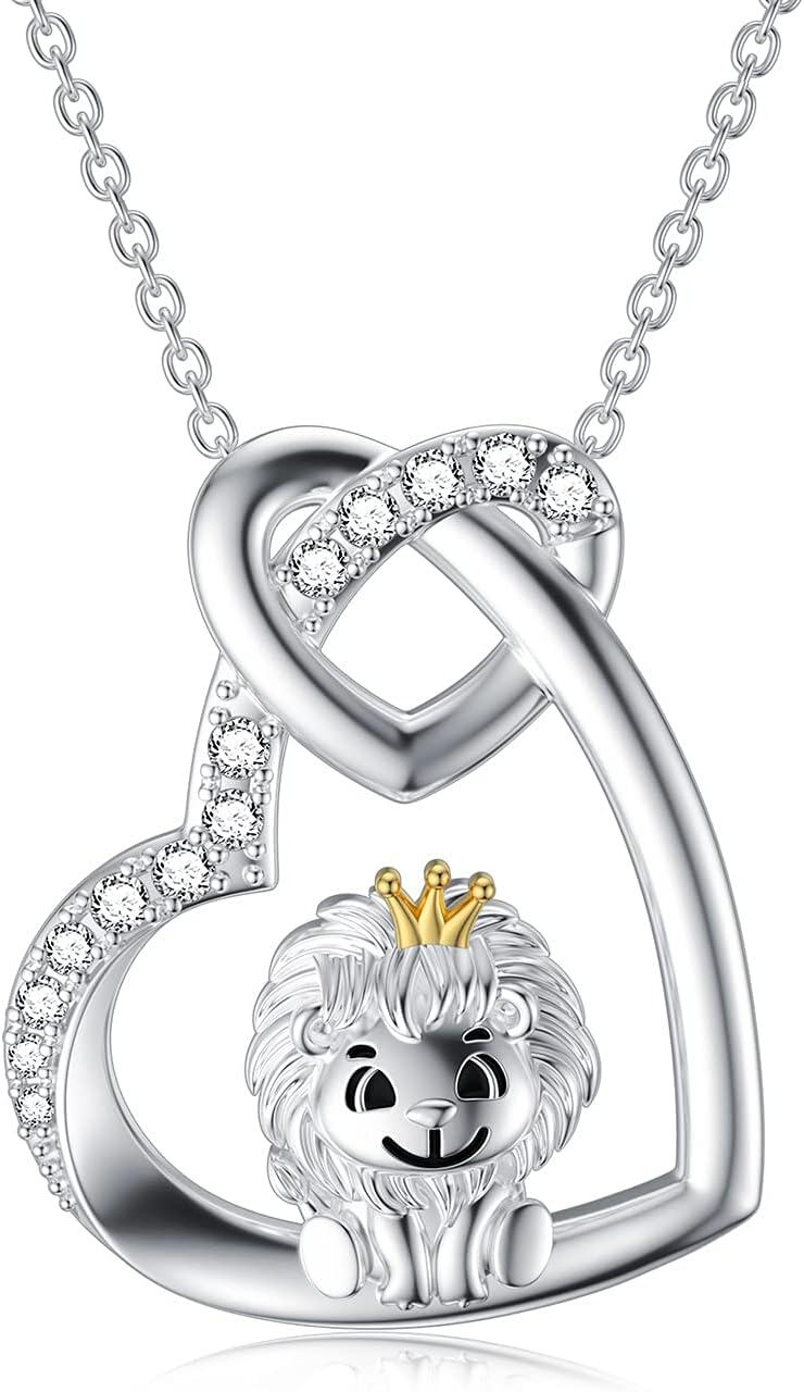 Sterling Silver Stone Animal Necklace Leopard Lion Otter Pendant for Women Friends Mother s Day Gifts-0-1