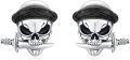 wholesale 925 Sterling Silver Red Stone Pirate Skull Stud Earrings for Men & Women-0-0