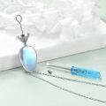 wholesale 925 Sterling Silver Moonstone Tear Drop Hourglass Cremation Jewelry Keepsake Urn Necklace-0-4