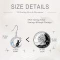 wholesale 925 Sterling Silver Moonstone Black Cat Star Drop Earrings for Women - Unique Gifts for Cat Lovers-0-4