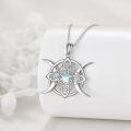 wholesale 925 Sterling Silver Triple Moon Goddess Pendant Necklace with Moonstone for Women-0-1