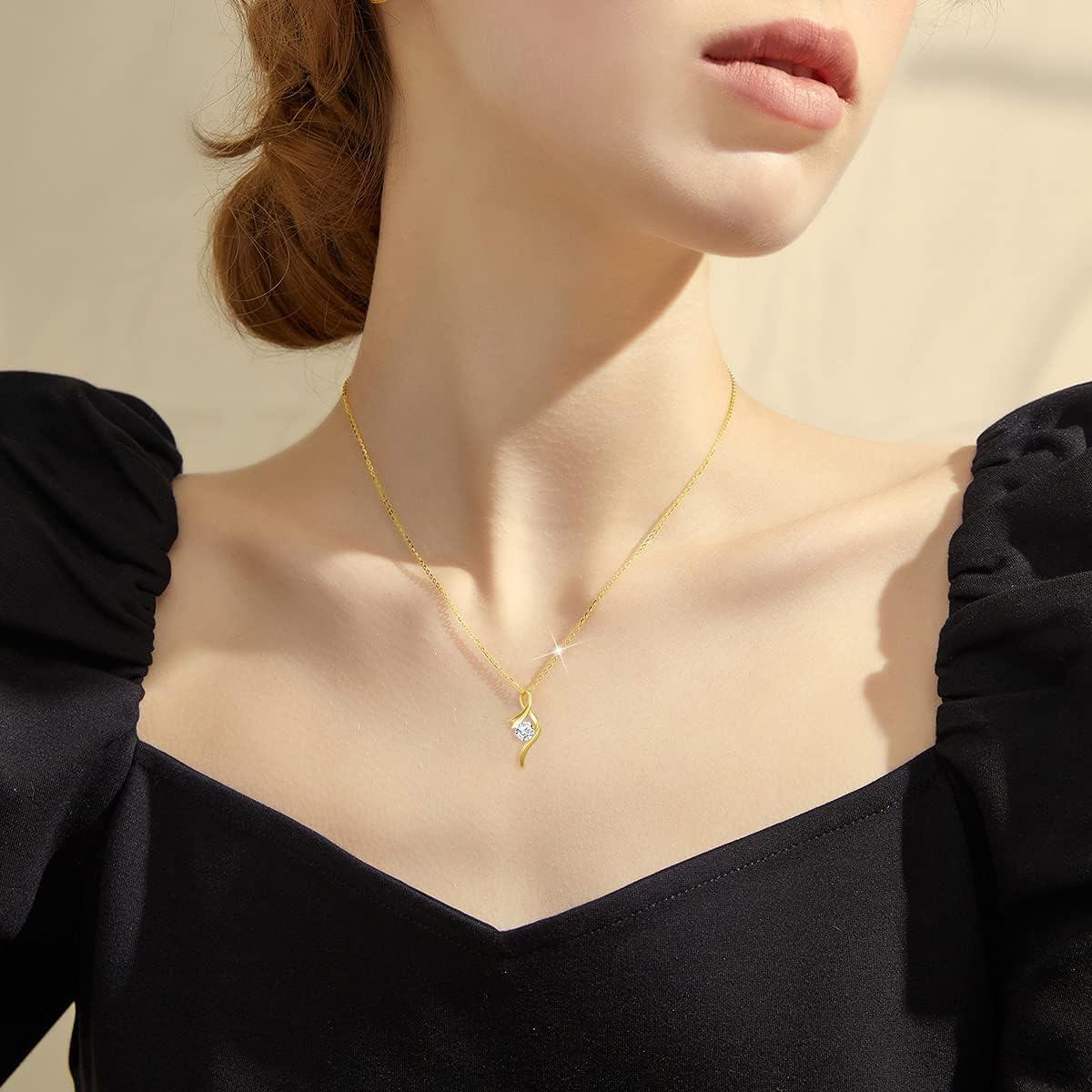 wholesale 14K Gold Infinity Heart Pendant with 1 Ct Moissanite and Chain (Length: Adjustable)-0-1