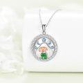 wholesale 925 Sterling Silver Moon & Flower Frog Pendant Necklace - Cute Charm s for Girls and Women-0-4