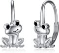 wholesale 925 Sterling Silver Hypoallergenic Frog Stud Hoop Leverback Earrings s for Women-0-0