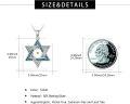 wholesale 925 Sterling Silver Turquoise Star of David Pendant with Yellow Stone and Chain for Women-0-3