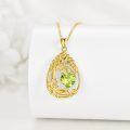 wholesale Sterling Silver Yellow Gold Plated Gemstone Tree of Life Pendant Necklace-0-43