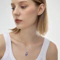 wholesale 925 Sterling Silver Purple Cat Eye Amethyst Owl Pendant With Chain-0-4