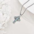 wholesale 925 Sterling Silver Celtic Knot Abalone Shell Inlay Cross Pendant Necklace for Women-0-4
