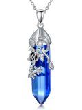 TOUPOP Sterling Silver Crystal Ocean Necklace Beach Jewelry Gift-0-0