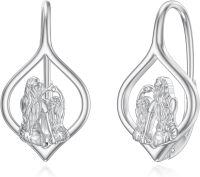 wholesale 925 Sterling Silver Teardrop Mother Daughter Heart Leverback Earrings-Mother Daughter Earring -2