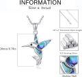 wholesale 925 Sterling Silver & Abalone Shell Hummingbird Pendant Necklace-0-5