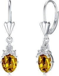 wholesale 925 Sterling Silver Crystal Teardrop Dangle Earrings Valentine s Birthday Gifts for Her-A 11-Nov-Cltrine