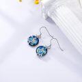 wholesale 925 Sterling Silver Blue Opal Crystal Sea Turtle Drop Earrings for Women Valentines Gift-0-4