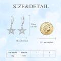 wholesale 925 Sterling Silver Star Drop Earrings with Moonstone and Leverback Hooks for Women -0-4