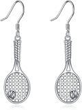 wholesale 925 Sterling Silver Tennis Racket and Ball Earrings Sport Lover Music s for Women Men-0-0