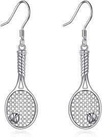 wholesale 925 Sterling Silver Tennis Racket and Ball Earrings Sport Lover Music s for Women Men-Tennis Racket