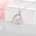 wholesale 925 Sterling Silver Duck in Heart Pendant Necklace with Cubic Zirconia Gifts for Women-0-3