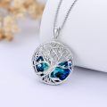 TOUPOP Sterling Silver Blue Crystal Moon Pendant Necklace-0-4