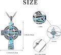 wholesale 925 Sterling Silver Abalone Shell Inlay Celtic Knot Cross Pendant Necklace  Norse Viking Jewelry for Men Women-0-3