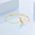 wholesale 925 Sterling Silver & Cubic Zirconia Cat Bracelet for Women, Cute Delicate Jewelry Gift for Her, 6.5+2 Extender, 0.71x0.63 Cat Charm-0-1