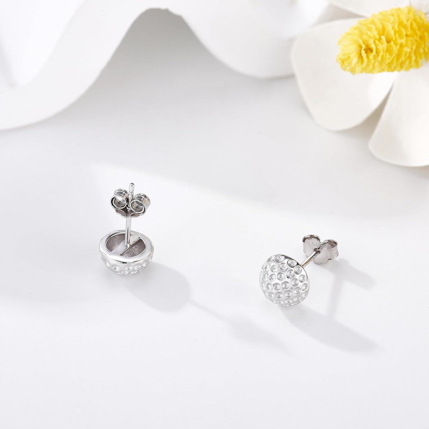 Sterling Silver Pineapple Golf Hammerhead Shark YinYang Mallard Duck Beard Dragon Stud Earrings-0-3