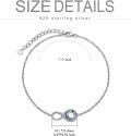 wholesale TOUPOP Bracelet For Women Sterling Silver Infinity Symbol Bracelet With Purple Crystal Birthday Jewelry Gifts For Women Wife Girlfriend -0-2