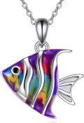 wholesale 925 Sterling Silver Rainbow Fish Pendant Necklace for Kids-0-0