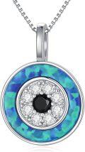 wholesale Sterling Silver Evil Eye Pendant Necklace for Women Greek Protection Amulet Gift-0-5